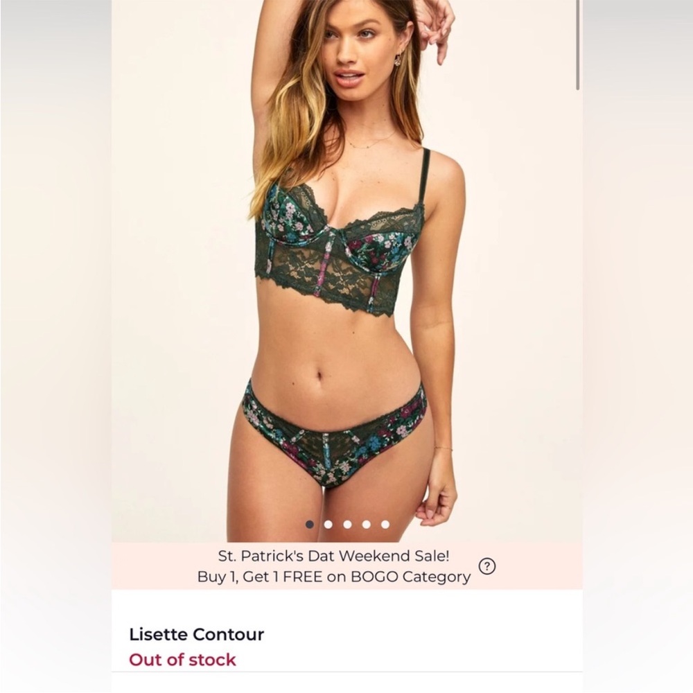 Green Floral Lace Lingerie Set- Adore Me Lisette Collection